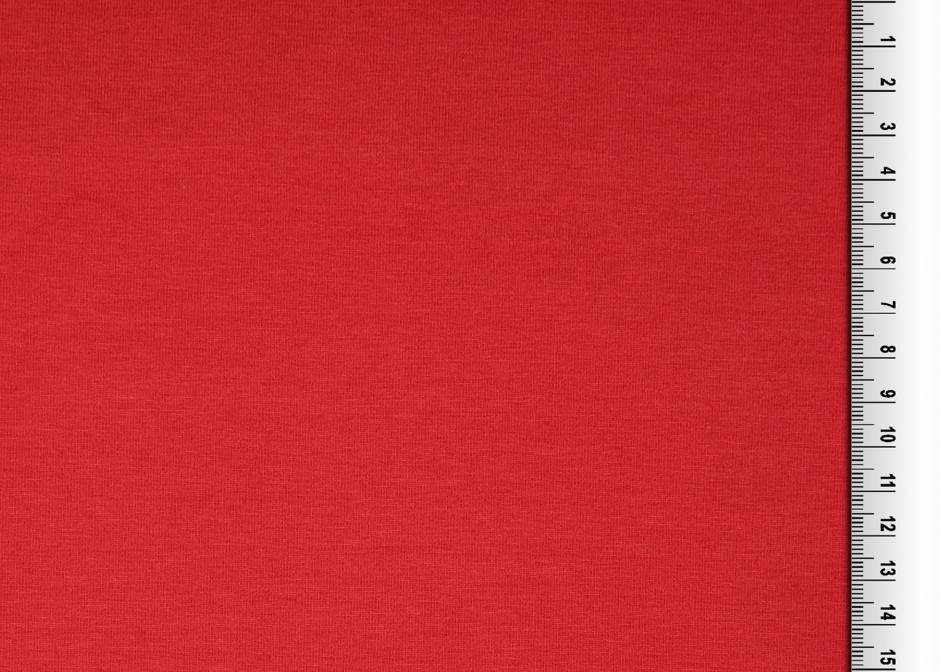 Interlock Bomulls Jersey Röd Rundvävd