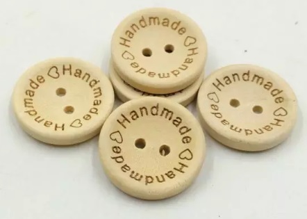 Trä knapp Hand Made