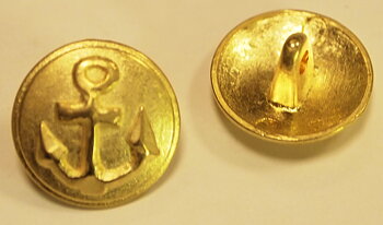 Vintage Metallknappar Ankare guld 15 & 20