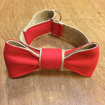 Hundhalsband i jute med fluga