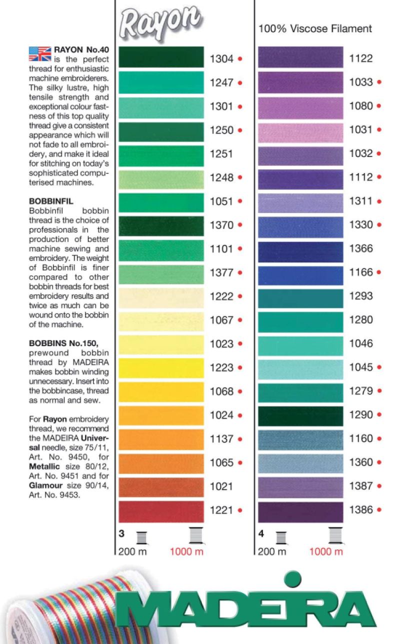 Madeira broderitråd no40 Rayon 200m - 2