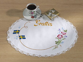 Grattis duk inkl garn och dekor