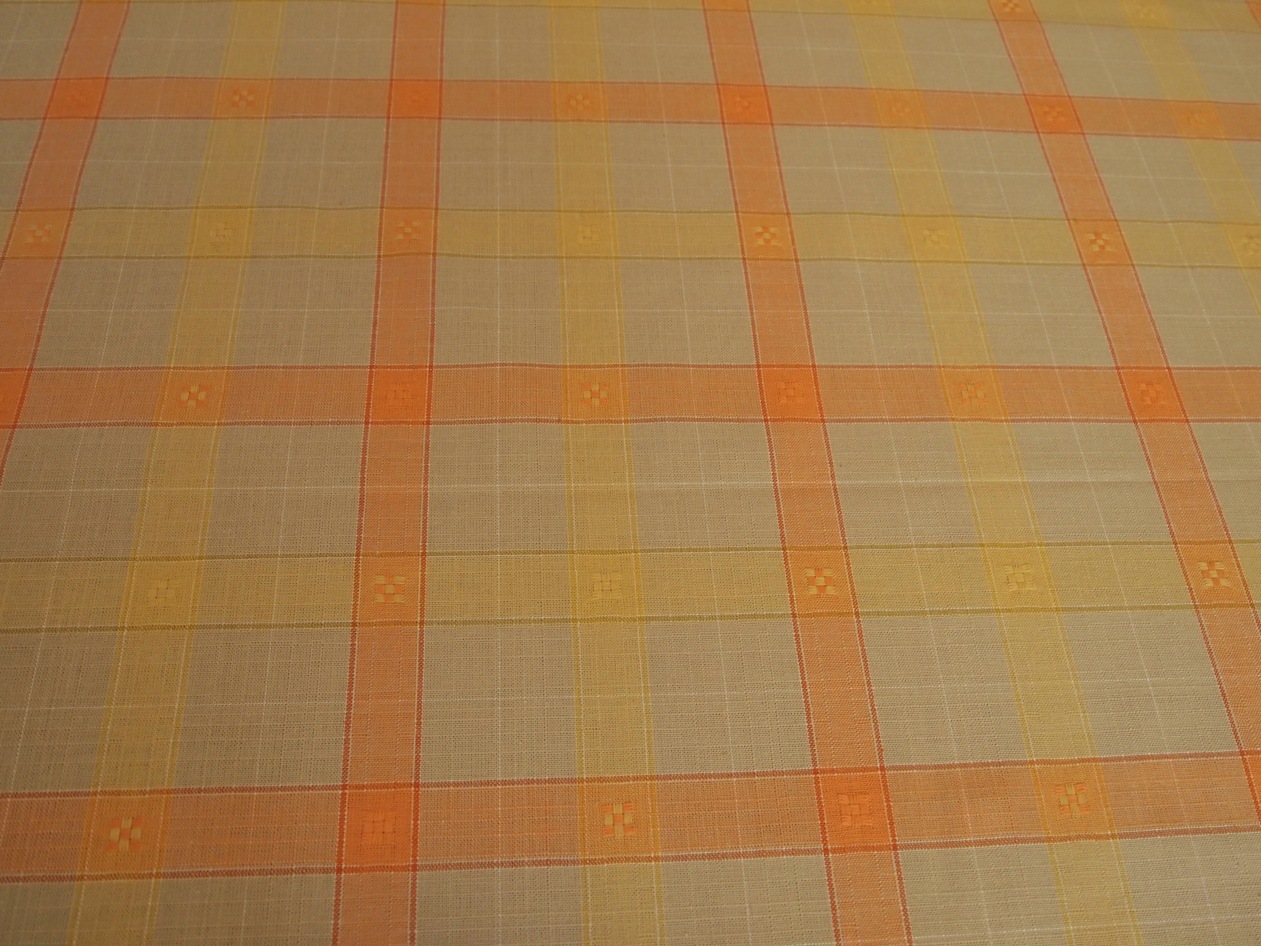 Gul / Orange Rutig Bomull