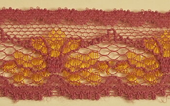 Rosa & Guld nylonspets, 25mm