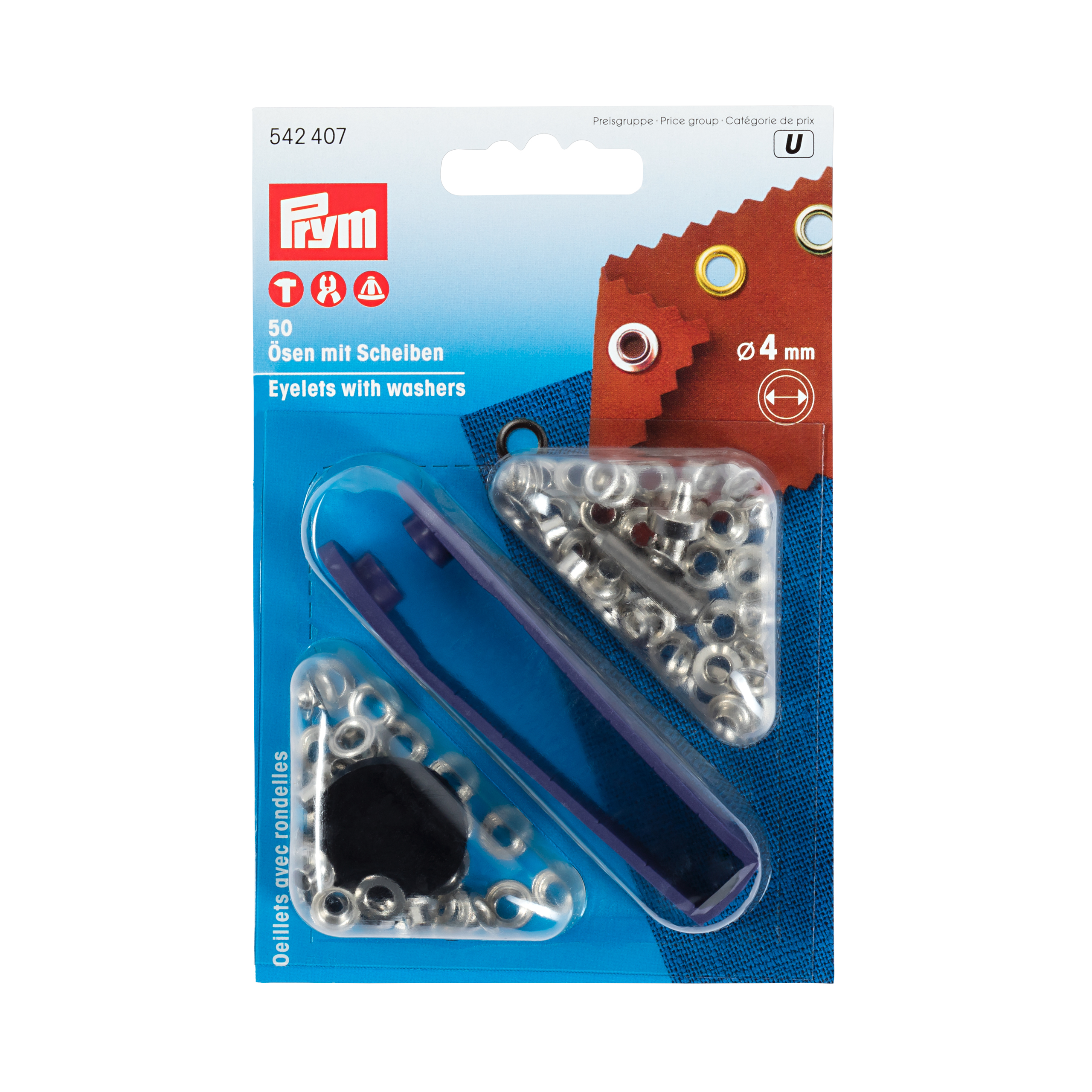 Öljetter med bricka 4mm - 3