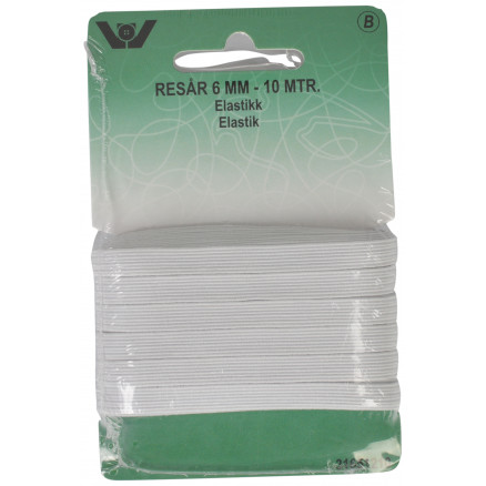 Resår 6mm, 10m karta - 2