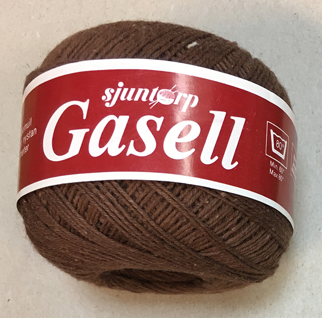 Gasell Omercericerat Bomullsgarn Brun