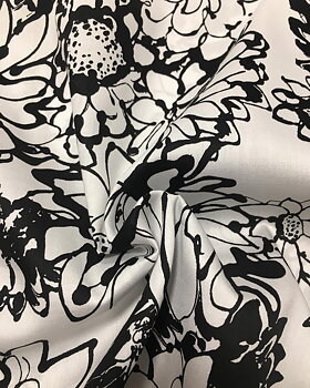 Blommig Bomulls Satin