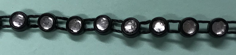 Strassband Svart & Silver