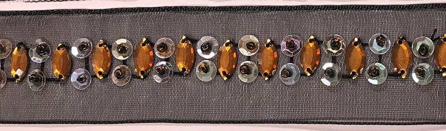 Strassband Svart & Orange 28