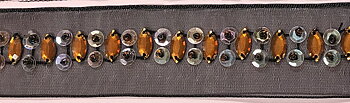 Strassband Svart & Orange 28