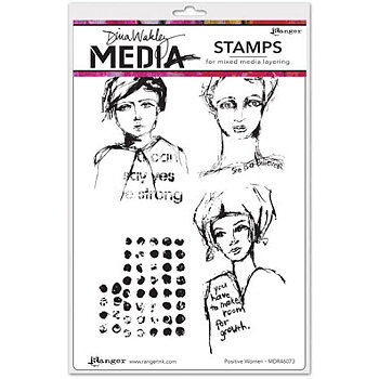 Dina Wakley Media Cling Stamps 6X9 - Positive Women