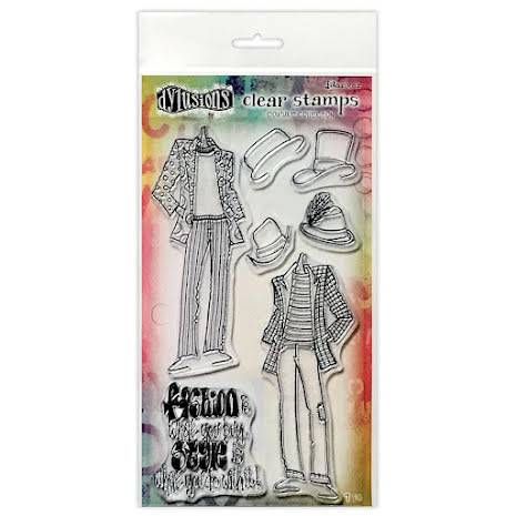 Dylusions Couture Stamp Set - Man About Town Duo