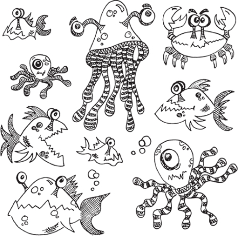 Dylusions Cling Stamps 8.5X7 - Under The Sea