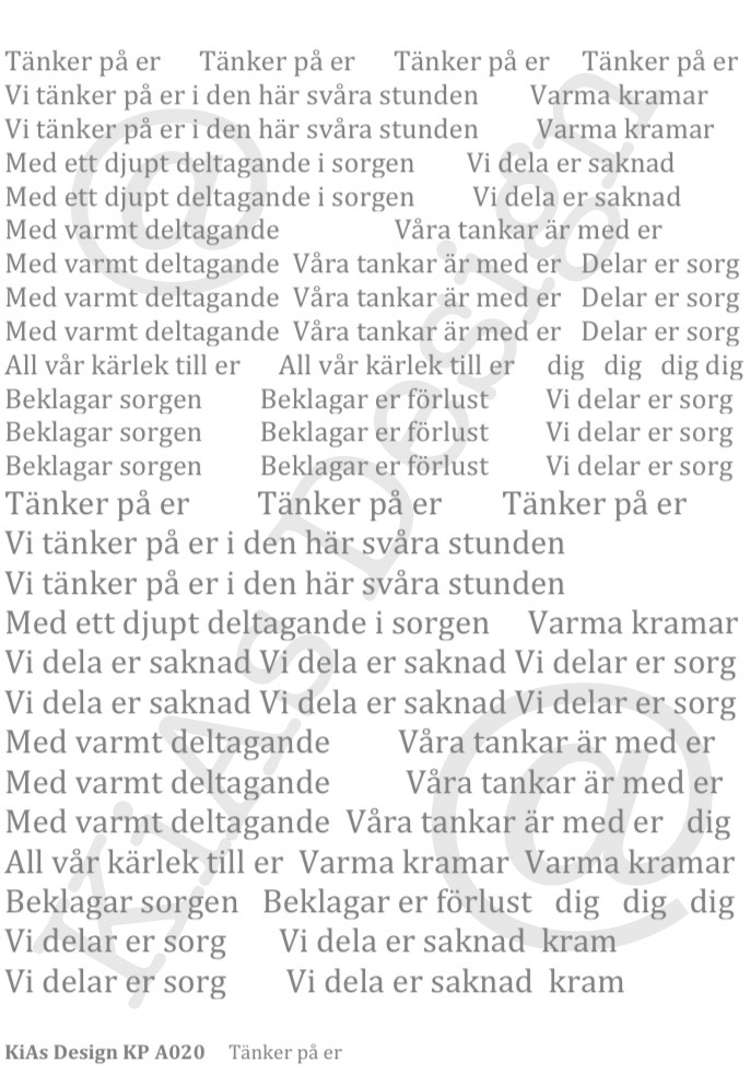 KD KP A020 -Tänker på er 