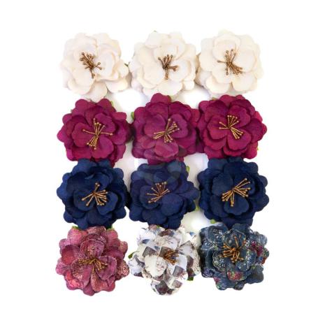 Prima  Mulberry Paper Flowers Darcelle 12 -Beautiful Glow