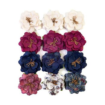 Prima  Mulberry Paper Flowers Darcelle 12 -Beautiful Glow