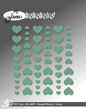 BY Lene Enamel Hearts -Green