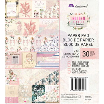 Prima Double-Sided Paper Pad 6X6 30/Pkg - Golden Coast
