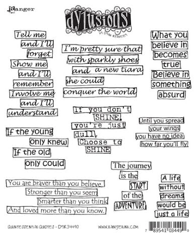 Dylusions Cling Stamps 8.5X7 - Quintessential Quotes