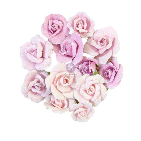 Prima Watercolor Floral Mulberry Paper Flowers 12 -Grey Pigment
