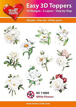 HC Easy 3D Toppers -White Flowers
