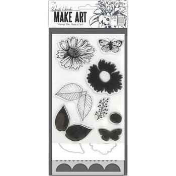 Wendy Vecchi Make Art Stamp Die & Stencil Set - Country Flowers