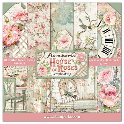  Stamperia Paper Pad 12"x12" House of Roses