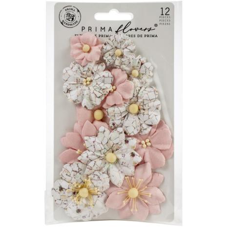 Prima Mulberry Paper Flowers Pretty Mosaic 12 -Cracked Marble