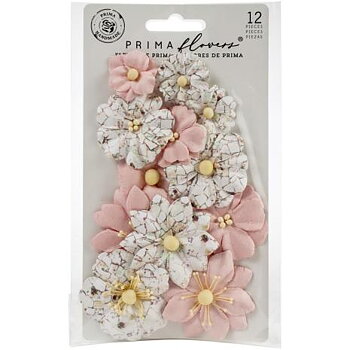 Prima Mulberry Paper Flowers Pretty Mosaic 12 -Cracked Marble