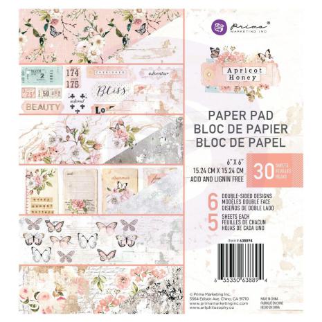 Prima Double-Sided Paper Pad 6X6 30/Pkg - Apricot Honey