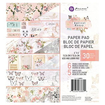 Prima Double-Sided Paper Pad 6X6 30/Pkg - Apricot Honey