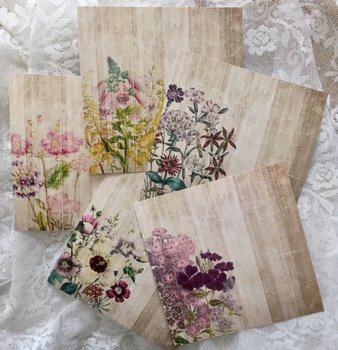 PP KD -Colored pattern paper with floral pattern on wooden board 