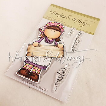 HW  Clear Stamps Tjej med Huckle A7