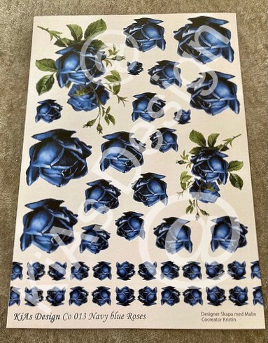 KiAs Design C0 013 Navy blue Roses