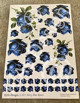 KiAs Design C0 013 Navy blue Roses