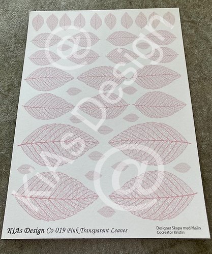 KiAs Design C0 019 Pink Transparent Leaves