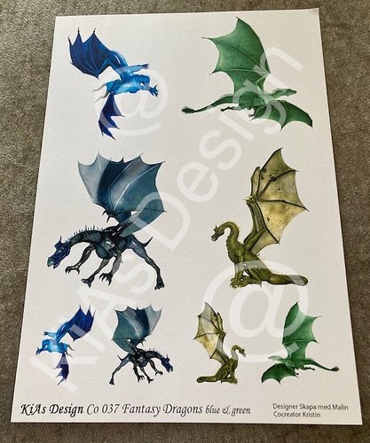 KiAs Design KPCo 037 -Fantasy Dragons blue & green