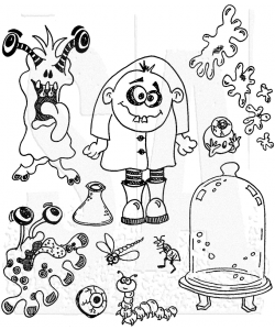 Dylusions Cling Stamps 8.5X7 - Monster Mash