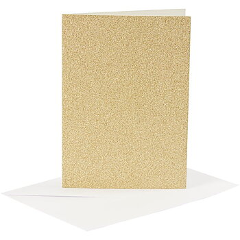 Kort och kuvert 10,5x15 cm -Guld Glitter