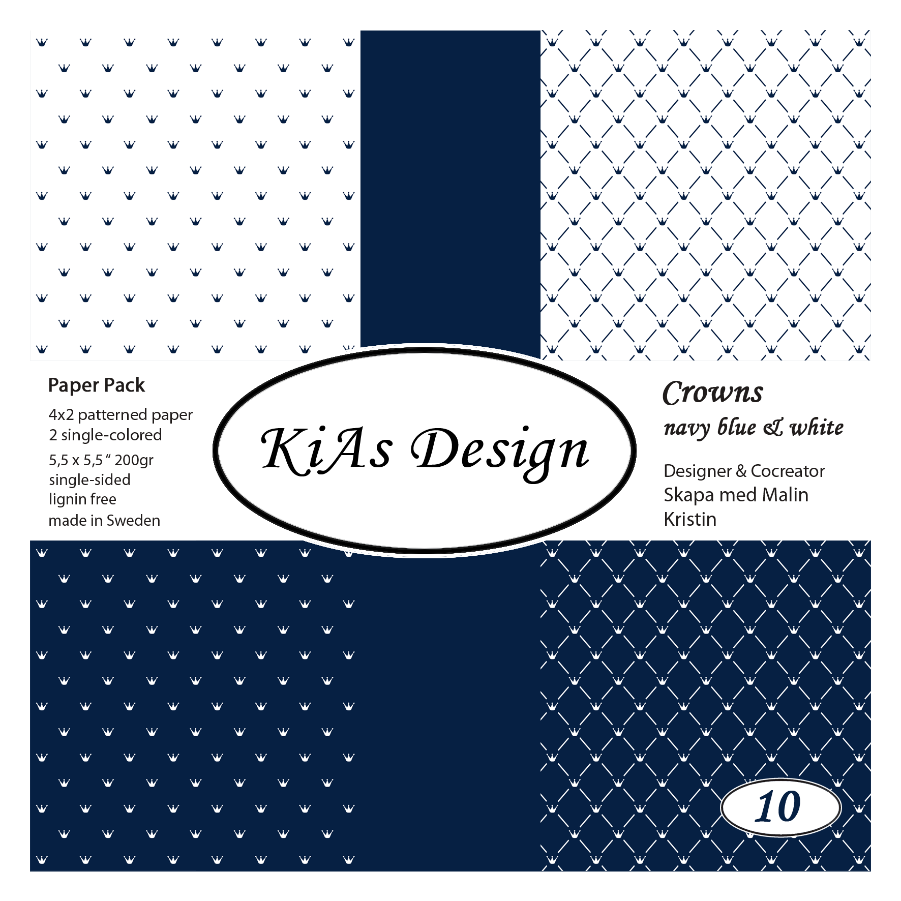 PP KD -Crowns navy & white