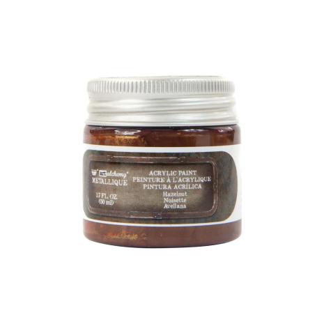 Prima Finnabair Art Alchemy Acrylic Paint 50ml - Metallique Hazelnut