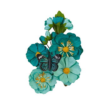 Prima Majestic Collection Flowers 12 -Teal  Beauty