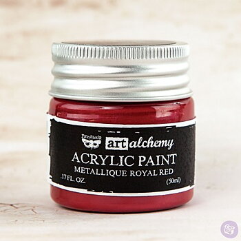 Prima Finnabair Art Alchemy Acrylic Paint 50ml - Metallique Royal Red