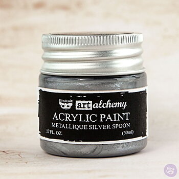 Prima Finnabair Art Alchemy Acrylic Paint 50ml - Metallique Silver Spoon