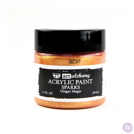 Prima Finnabair Art Alchemy Acrylic Paint 50ml - Sparks Ginger Magic