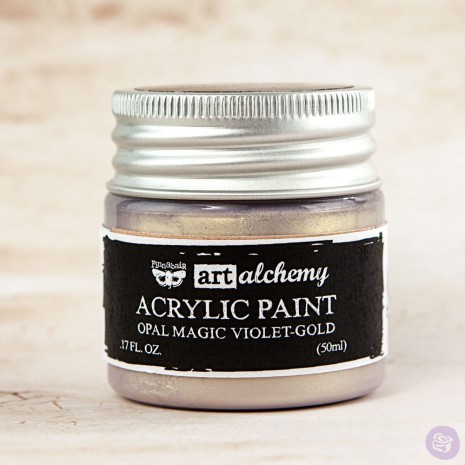 Prima Finnabair Art Alchemy Acrylic Paint 50ml - Opal Magic Violet-Gol