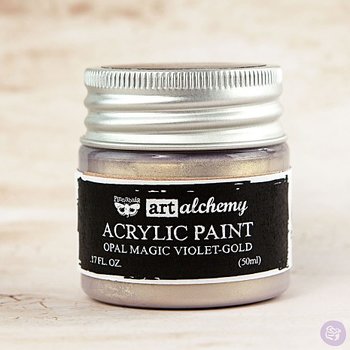 Prima Finnabair Art Alchemy Acrylic Paint 50ml - Opal Magic Violet-Gol