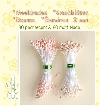 Leane Stamen 2 mm 80 Matt + 80 Pearl -Nude