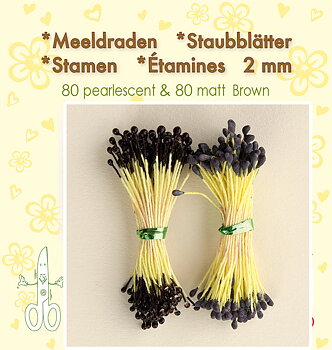 Leane Stamen 2 mm 80 Matt + 80 Pearl -Brown